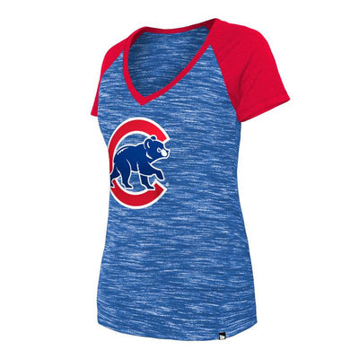 CHICAGO CUBS NEW ERA WOMEN'S WALKING BEAR RAGLAN ACTIVE TEE