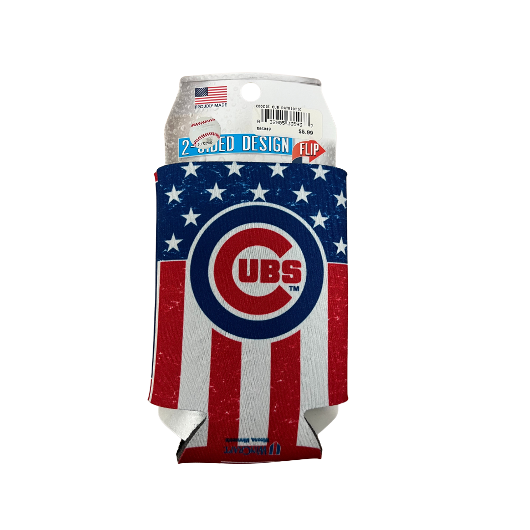 CHICAGO CUBS WINCRAFT RED WHITE AND BLUE KOOZIE