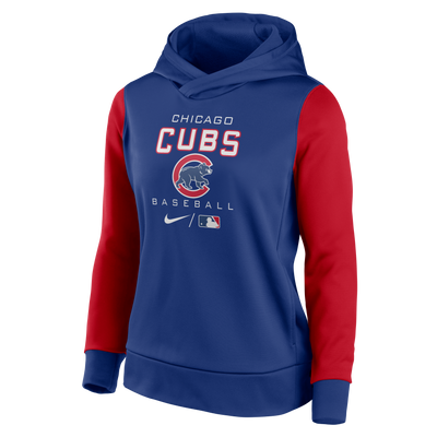 CHICAGO CUBS NIKE WOMEN'S RED AND BLUE FLEECE HOODIE