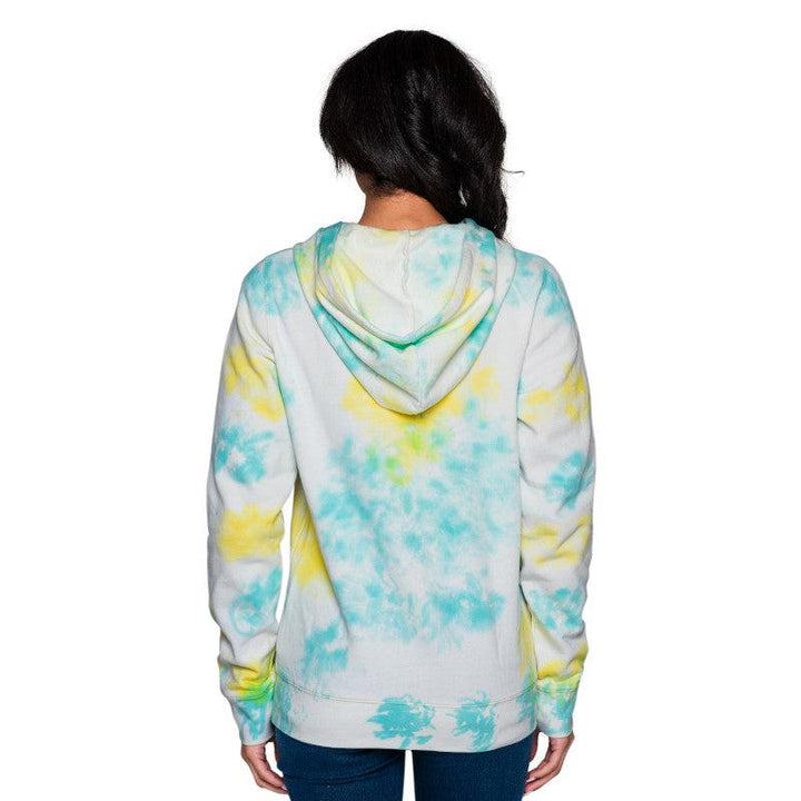 CHICAGO CUBS NEW ERA WOMEN'S TEAL AND YELLOW TIE DYE HOODIE Sweatshirts & Hoodies NEW ERA CAP COMPANY INC
